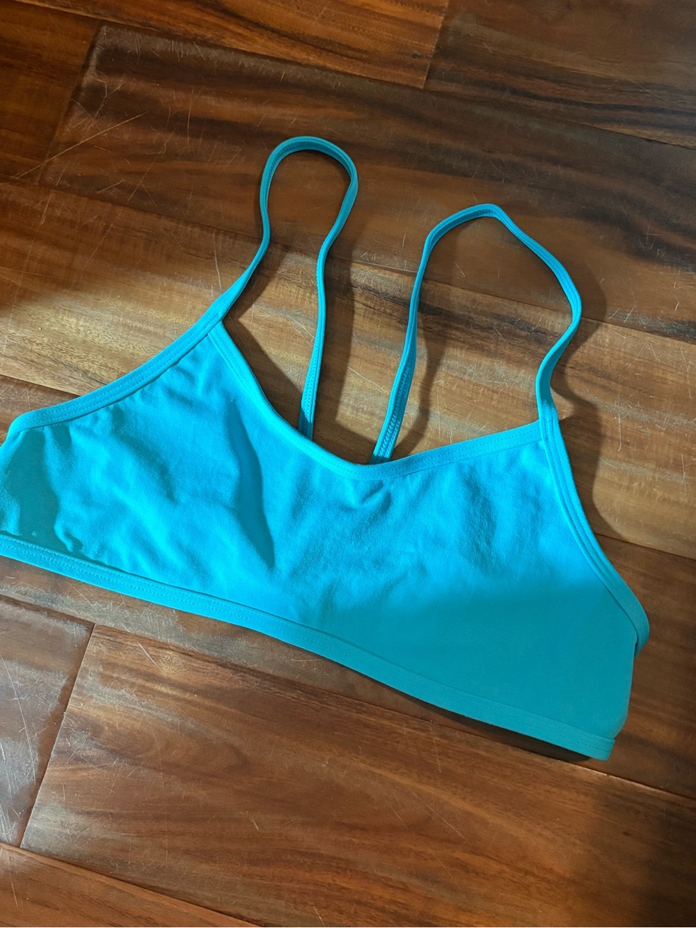 NWT JOLYN Turquoise Strappy Bikini Top Size L (1067)